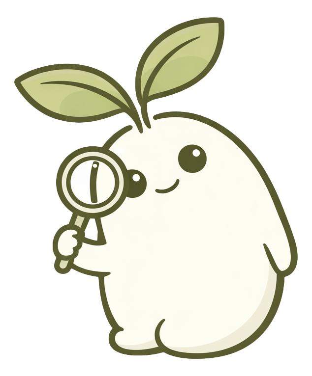 Tushti mascot with magnifying glass